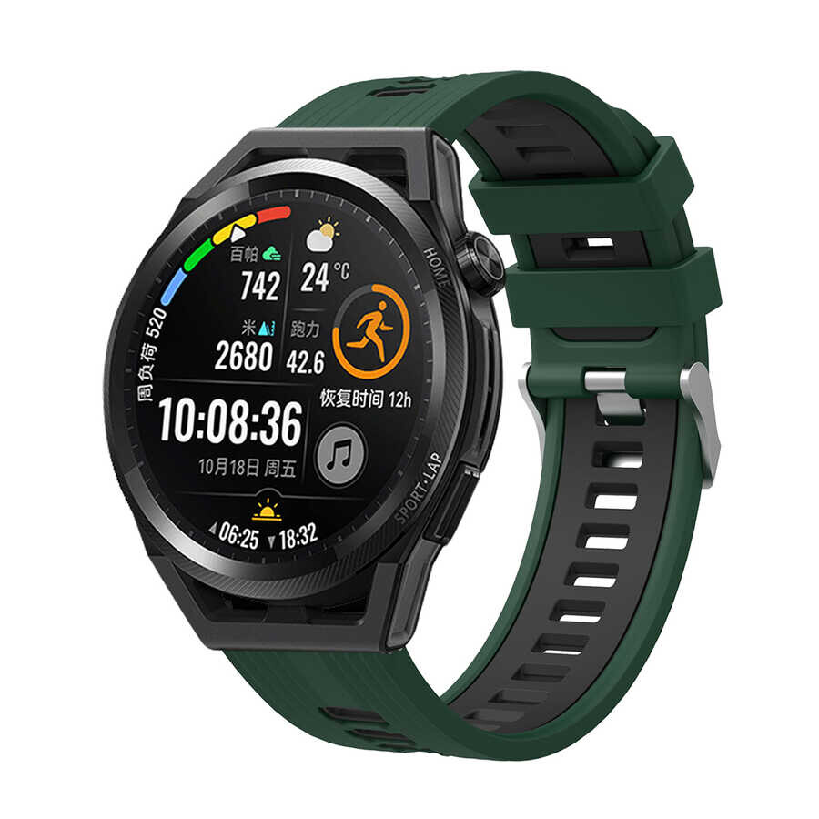 KNY Asus Vivo Watch SP HC-A05 in 22 MM ift Katmanl 2 Renkli Ayarlanabilir Renkli Silikon Kay-Kordon KRD-55