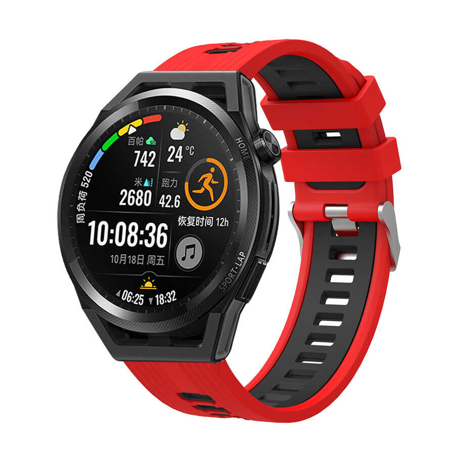 KNY Asus Vivo Watch SP HC-A05 in 22 MM ift Katmanl 2 Renkli Ayarlanabilir Renkli Silikon Kay-Kordon KRD-55
