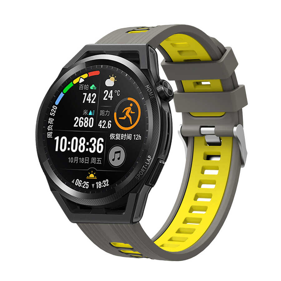 KNY Ferrucci Smart Watch 19S 20 MM in ift Katmanl 2 Renkli Ayarlanabilir Silikon Kay-Kordon KRD-55
