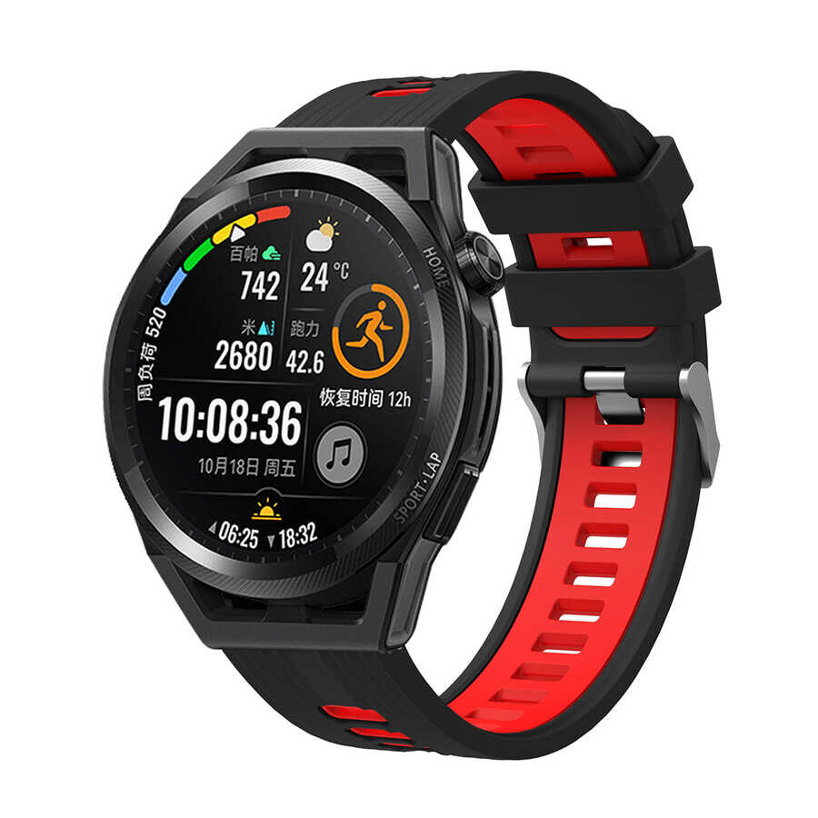 KNY Ferrucci Smart Watch 19S 20 MM in ift Katmanl 2 Renkli Ayarlanabilir Silikon Kay-Kordon KRD-55