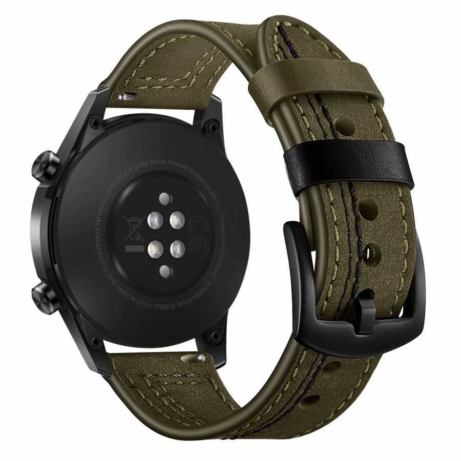 KNY Fossil Sport Smart Watch in 22 MM Renkli Dikili Ayarlanabilir Suni Deri Kay-Kordon KRD-19