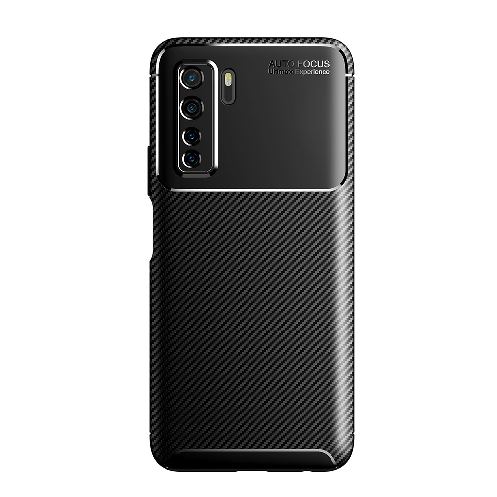KNY Huawei P40 Lite 5G Kılıf Karbon Desenli Lux Negro Silikon