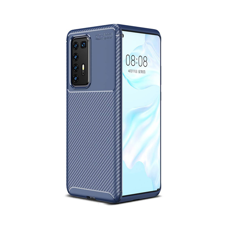 KNY Huawei P40 Pro Kılıf Karbon Desenli Lux Negro Silikon