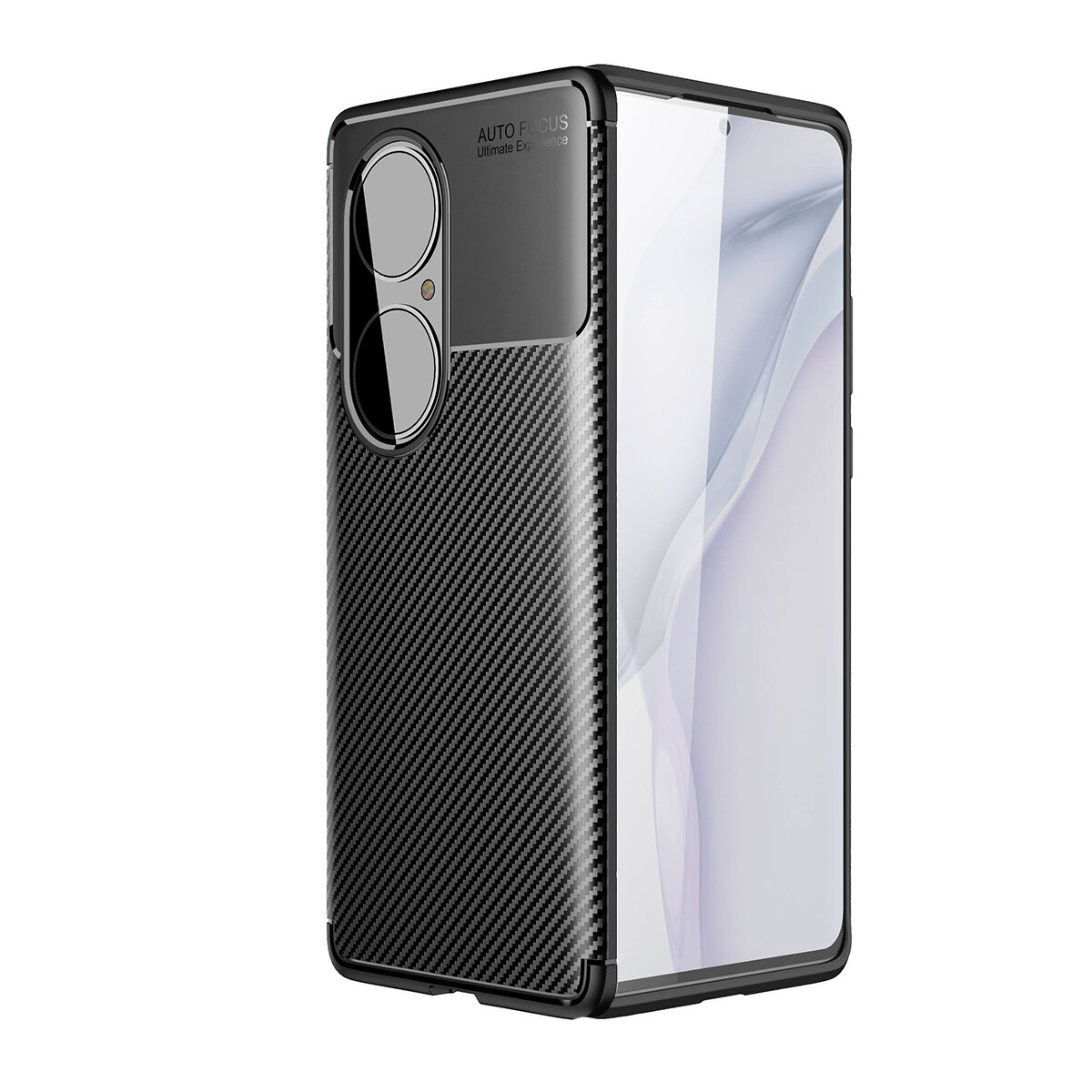 KNY Huawei P50 Pro Kılıf Karbon Desenli Lux Negro Silikon