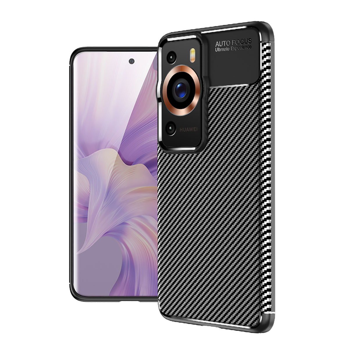 KNY Huawei P60 Pro Klf Karbon Desenli Lux Negro Silikon