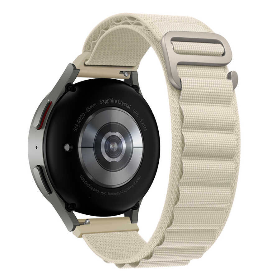 KNY Motorola Moto Watch 100 20 MM in Kuma Desenli Geme Klipsli Naylon Kay-Kordon KRD-74