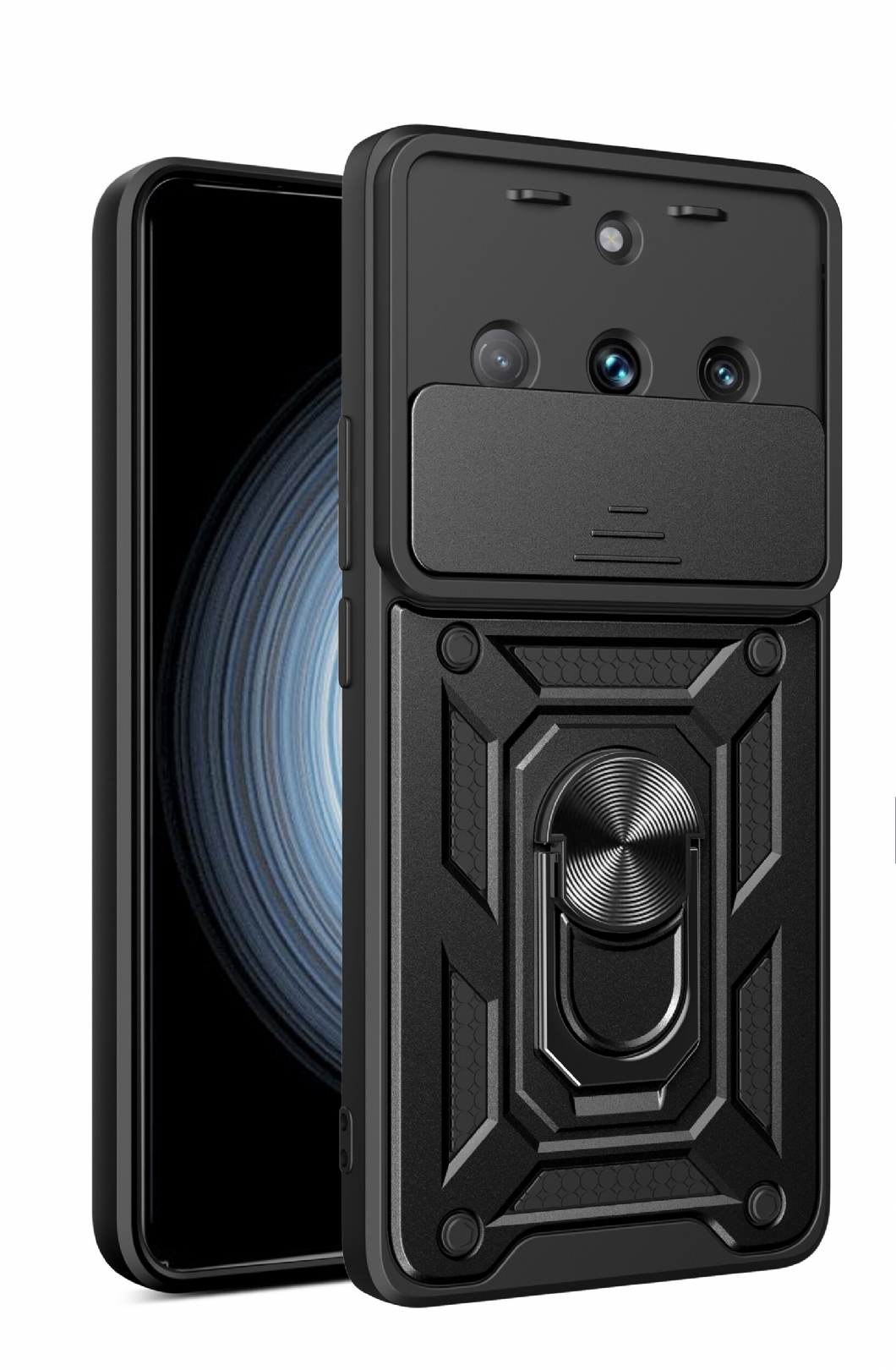 KNY Realme 11 Pro Plus 5G Kılıf Ultra Korumalı Yüzüklü Manyetik Sürgülü Vega Kapak
