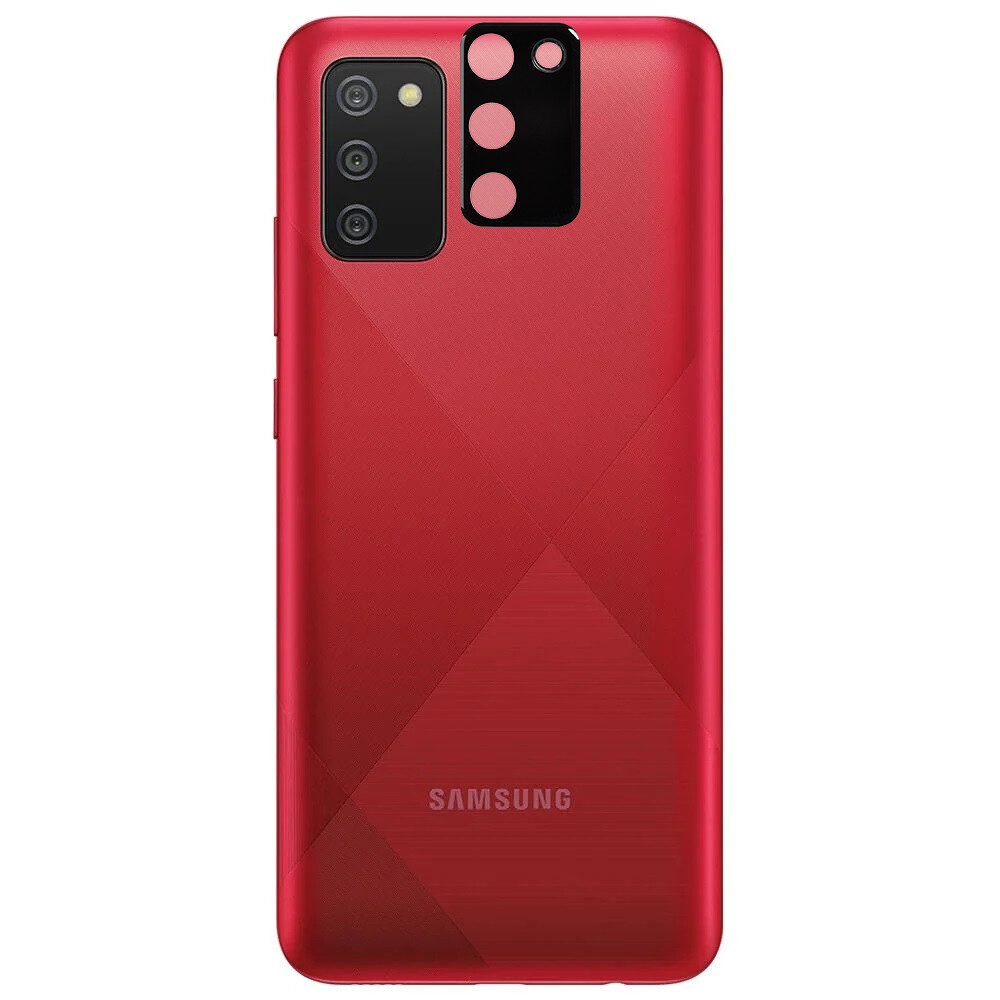 KNY Samsung Galaxy A02S in Full Yapan 3D Kamera Cam Koruyucusu Siyah