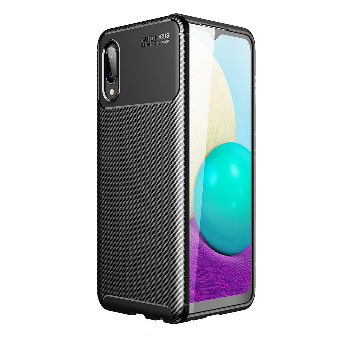 KNY Samsung Galaxy A02S Klf Karbon Desenli Lux Negro Silikon