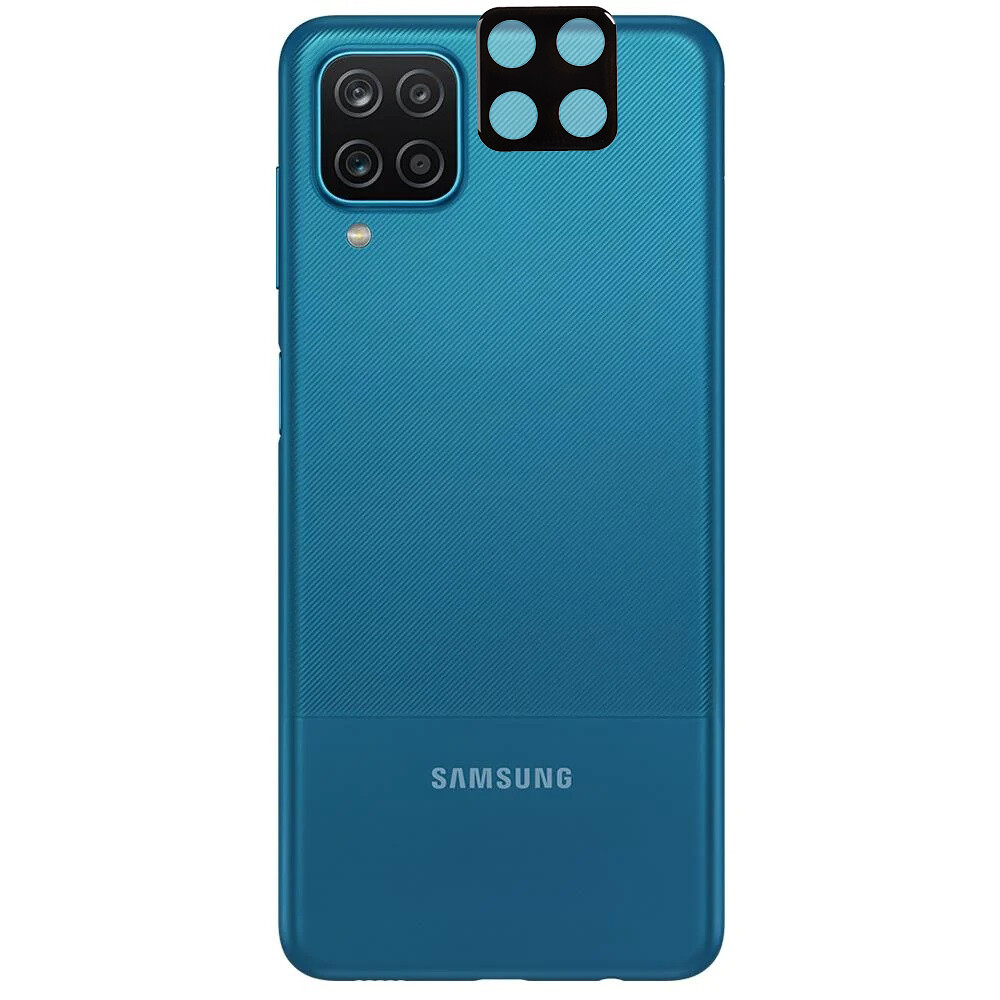 KNY Samsung Galaxy A12 in Full Yapan 3D Kamera Cam Koruyucusu Siyah