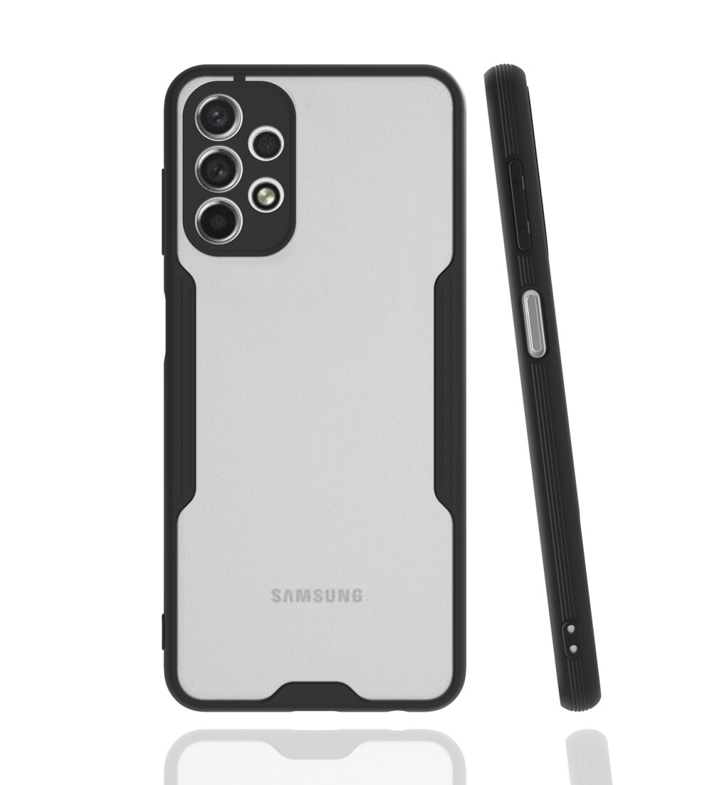 KNY Samsung Galaxy A13 4G Kılıf Renkli Silikon Kenarlı Buzlu Kamera Korumalı Parfe Kapak