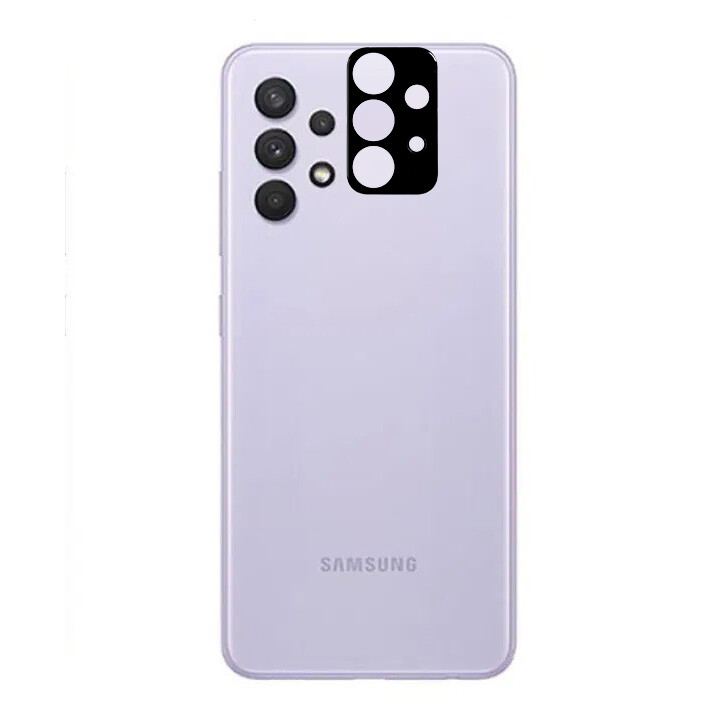 KNY Samsung Galaxy A32 4G in Full Yapan 3D Kamera Cam Koruyucusu Siyah