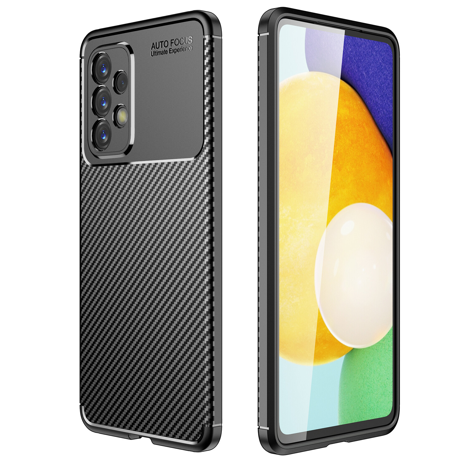 KNY Samsung Galaxy A53 Klf Karbon Desenli Lux Negro Silikon