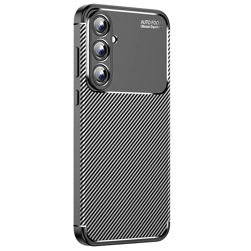 KNY Samsung Galaxy A55 Klf Karbon Desenli Lux Negro Silikon