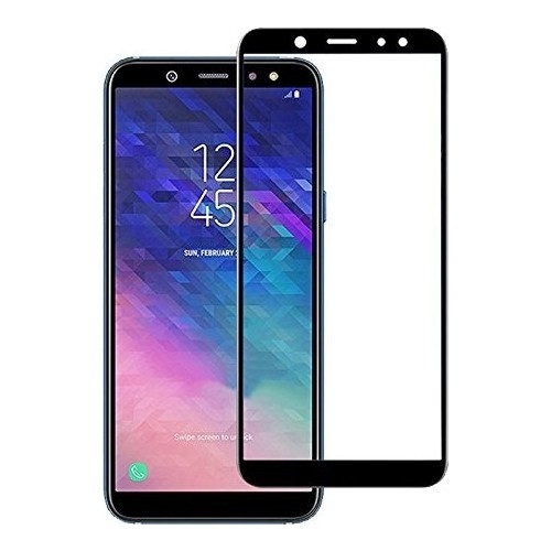 KNY Samsung Galaxy A6 2018 in Kenar Krlmaya Dayankl 5D Cam Ekran Koruyucu Siyah