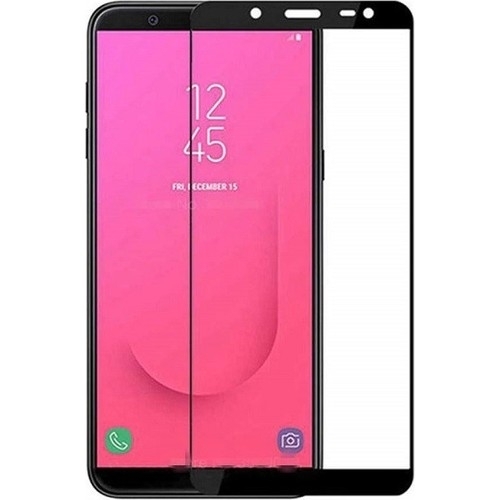 KNY Samsung Galaxy A6 Plus 2018 in Kenar Krlmaya Dayankl 5D Cam Ekran Koruyucu Siyah