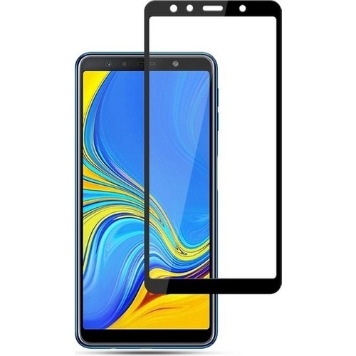 KNY Samsung Galaxy A9 2018 in Kenar Krlmaya Dayankl 5D Cam Ekran Koruyucu Siyah