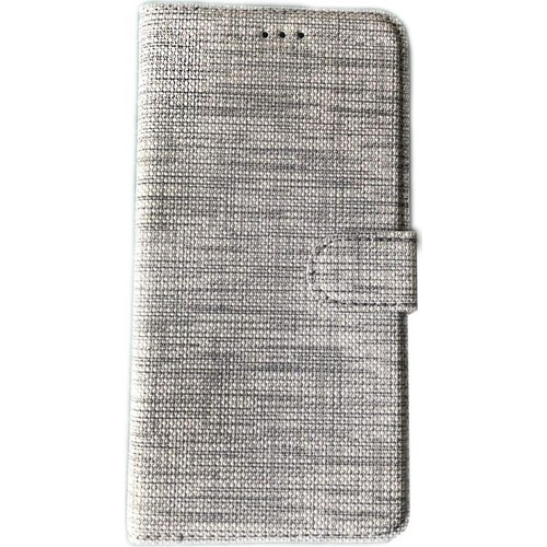 KNY Samsung Galaxy J4 Plus Kılıf Kumaş Desenli Cüzdanlı Standlı Kapaklı Kılıf