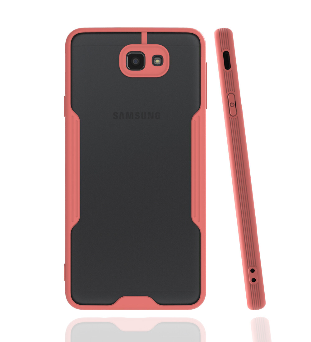 KNY Samsung Galaxy J7 Prime Kılıf Renkli Kenarlı Kamera Korumalı Buzlu Parfe Kapak