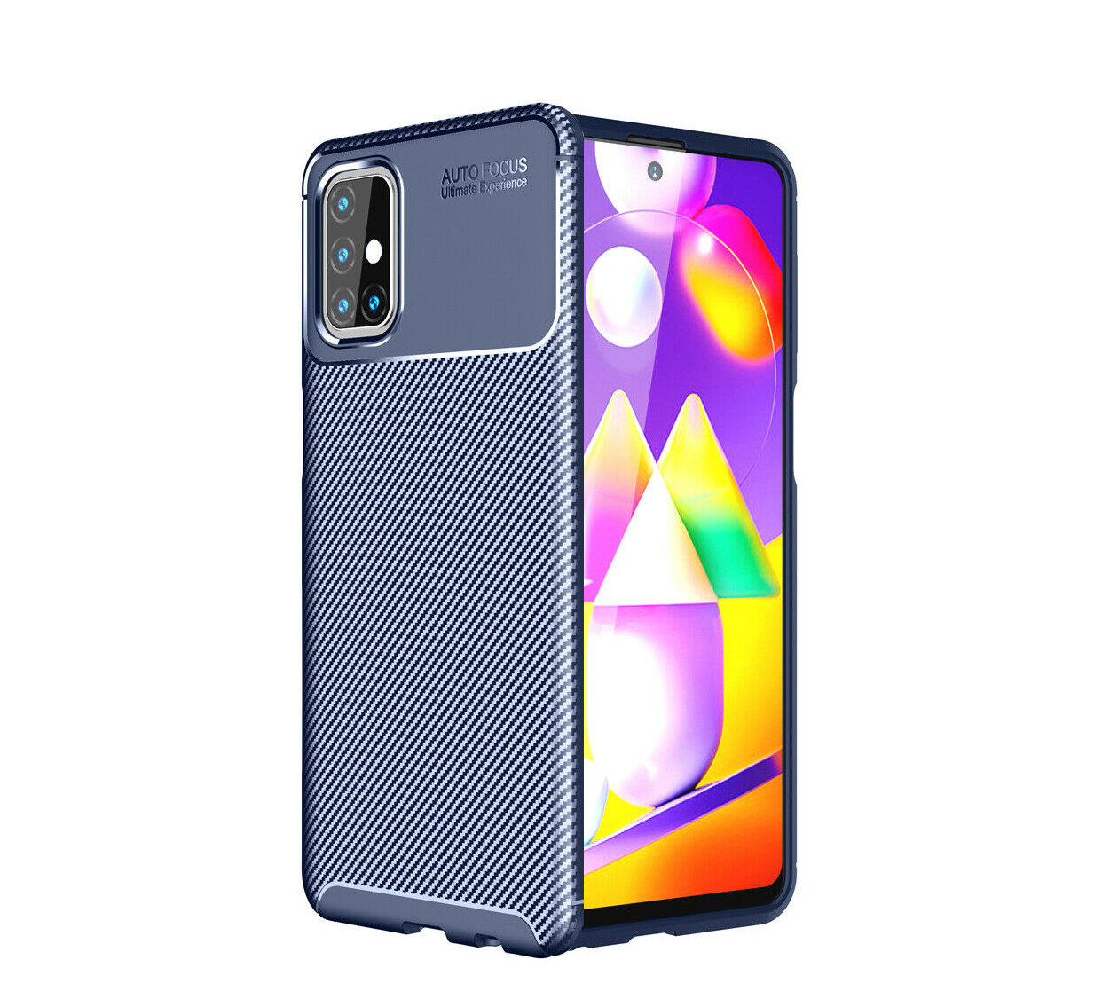 KNY Samsung Galaxy M51 Klf Karbon Desenli Lux Negro Silikon