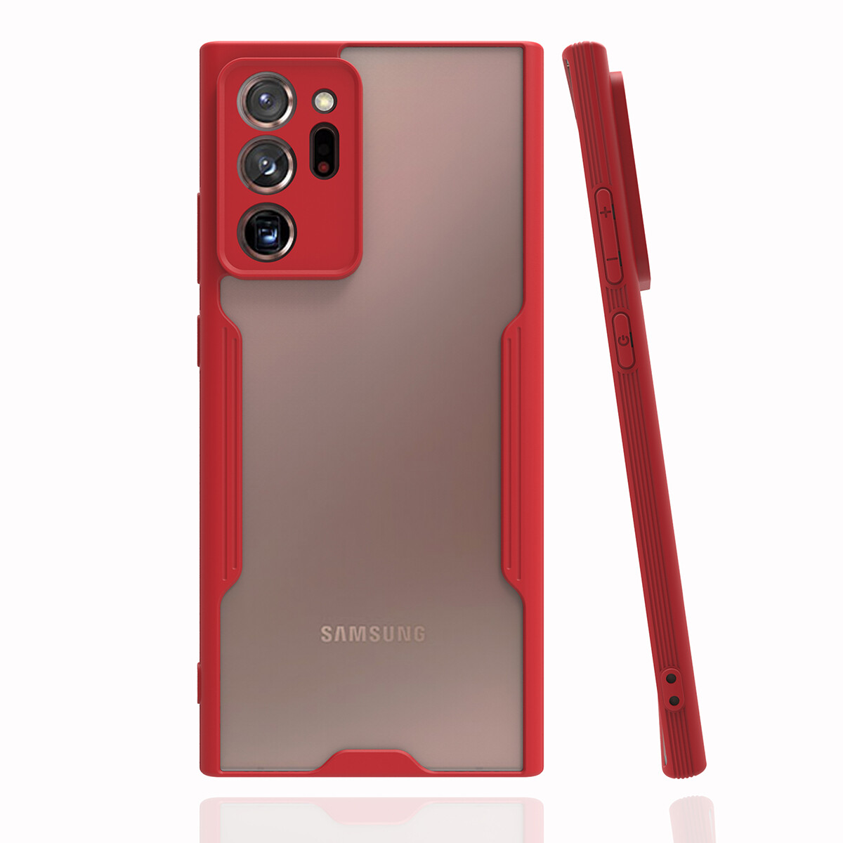 KNY Samsung Galaxy Note 20 Ultra Kılıf Silikon Kenarlı Buzlu Sert Parfe Kapak