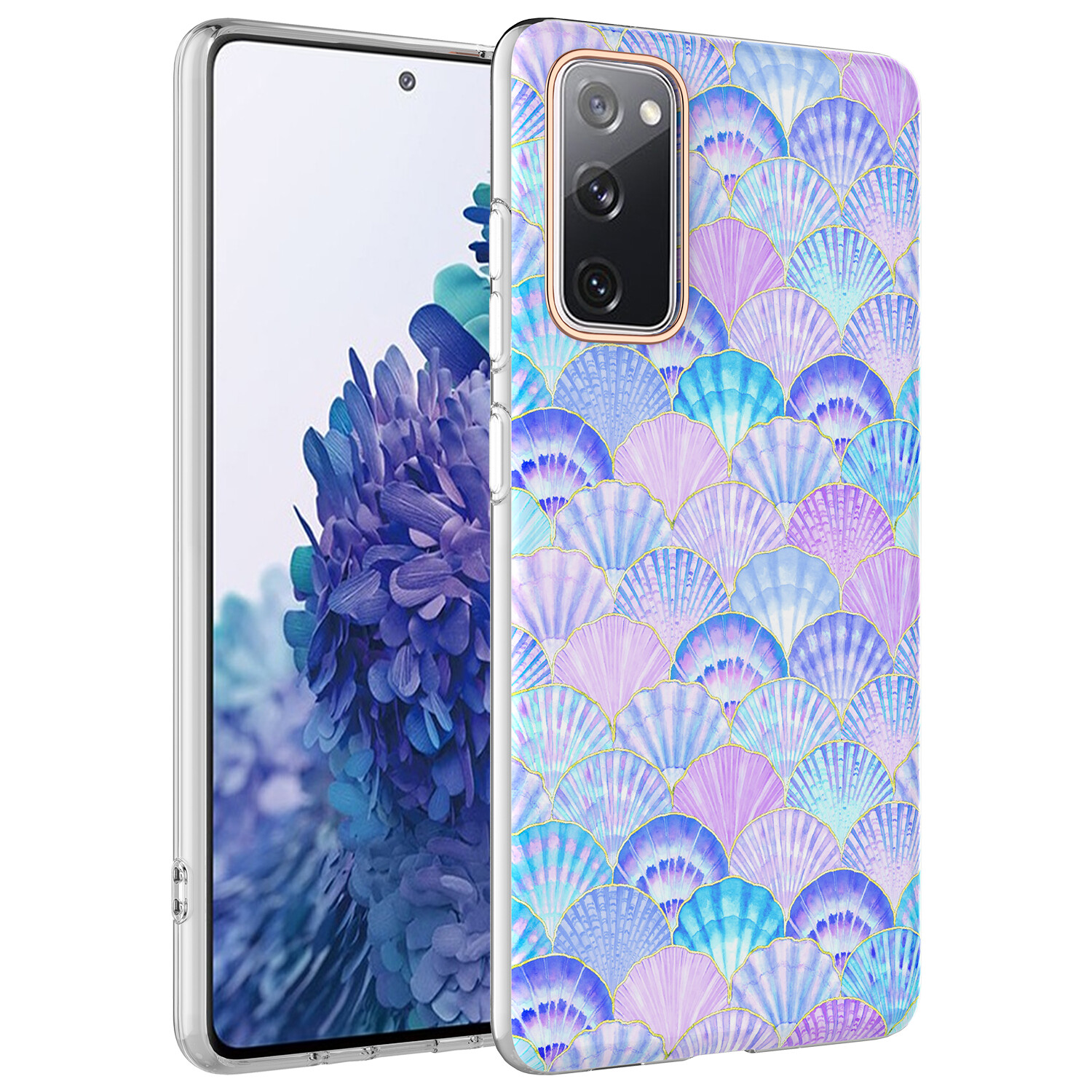 KNY Samsung Galaxy S20 FE Kılıf Parlak Kabuk Desenlli Bella Silikon