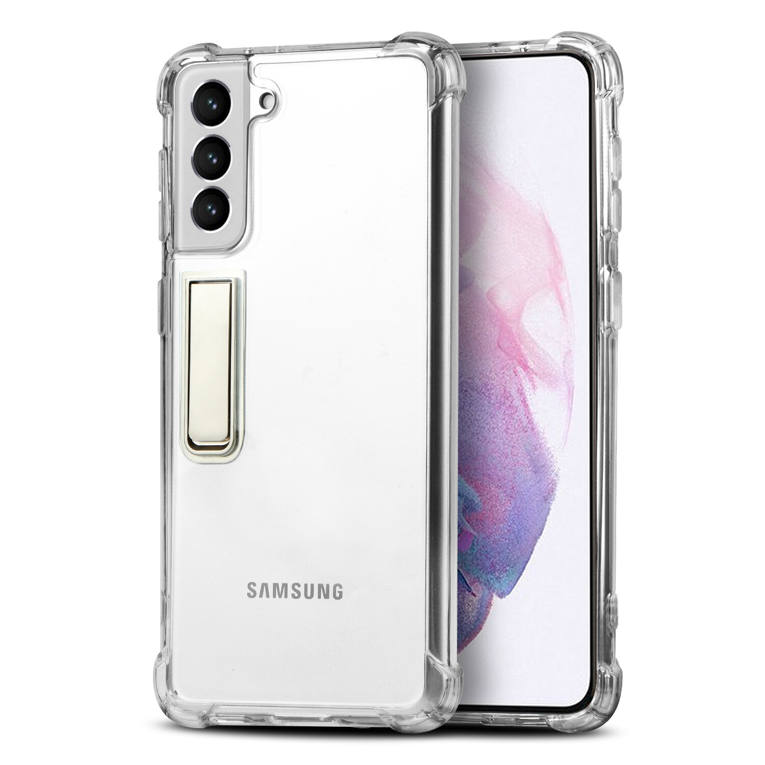 KNY Samsung Galaxy S21 Plus Kılıf Standlı Süper Silikon