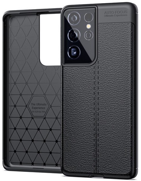 KNY Samsung Galaxy S21 Ultra Klf Deri Desenli Lux Niss Silikon