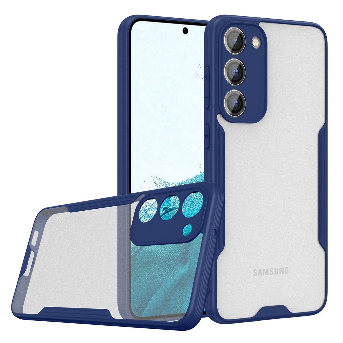 KNY Samsung Galaxy S23 Plus Kılıf Renkli Silikon Kenarlı Buzlu Parfe Kapak