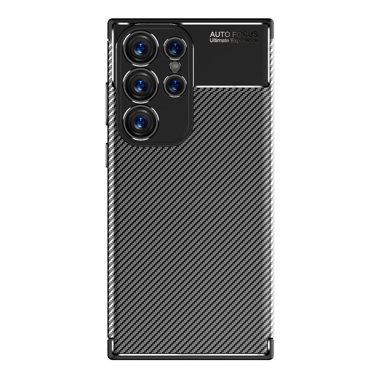 KNY Samsung Galaxy S23 Ultra Kılıf Karbon Desenli Lux Negro Silikon