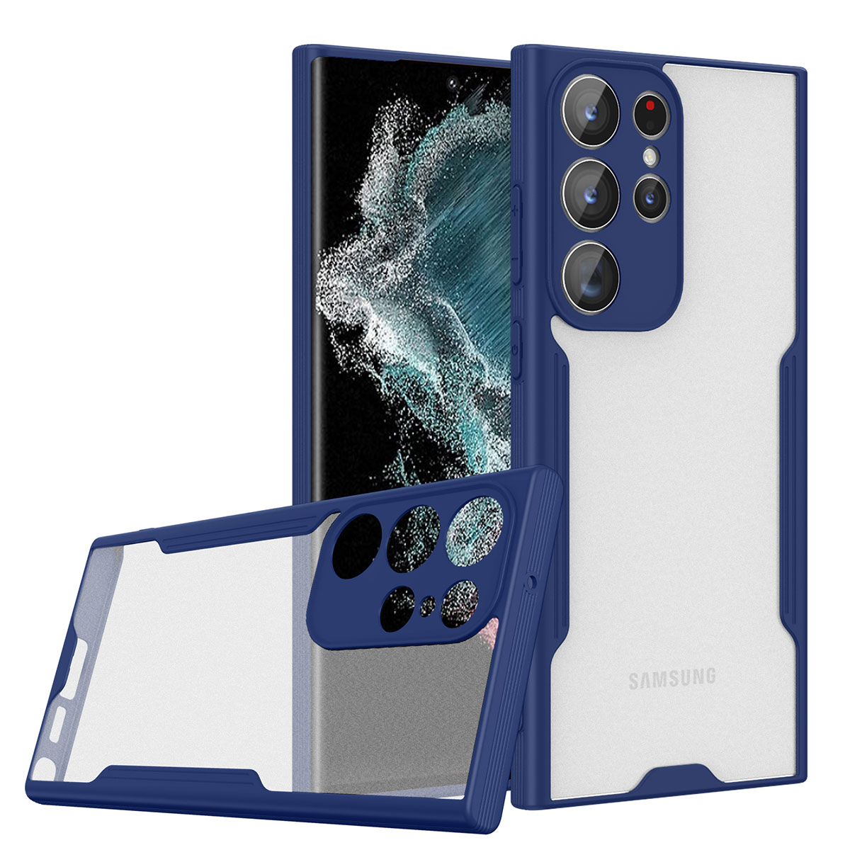 KNY Samsung Galaxy S23 Ultra Kılıf Renkli Silikon Kenarlı Buzlu Parfe Kapak