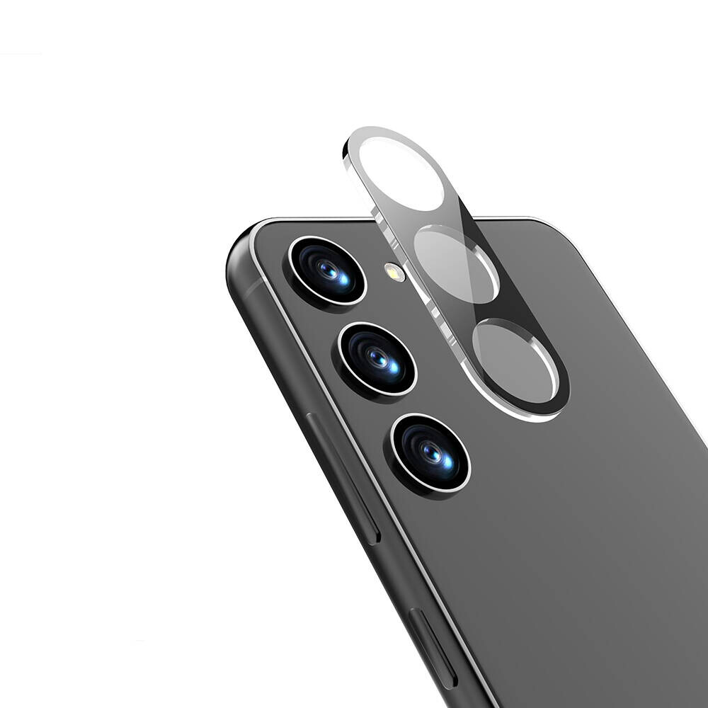 KNY Samsung Galaxy S24 İçin 5D Tam Kaplayan Tek Parça Kamera Koruma Camı Siyah
