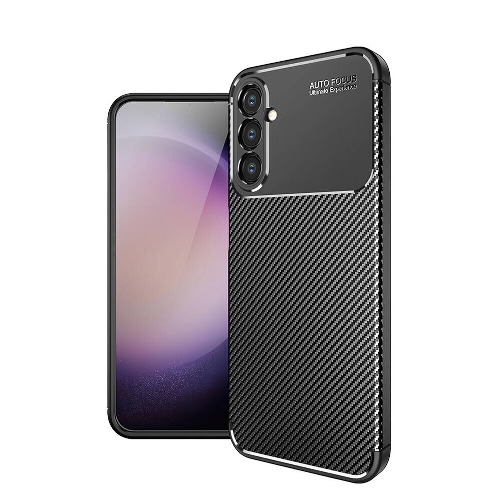KNY Samsung Galaxy S24 Klf Karbon Desenli Lux Negro Silikon