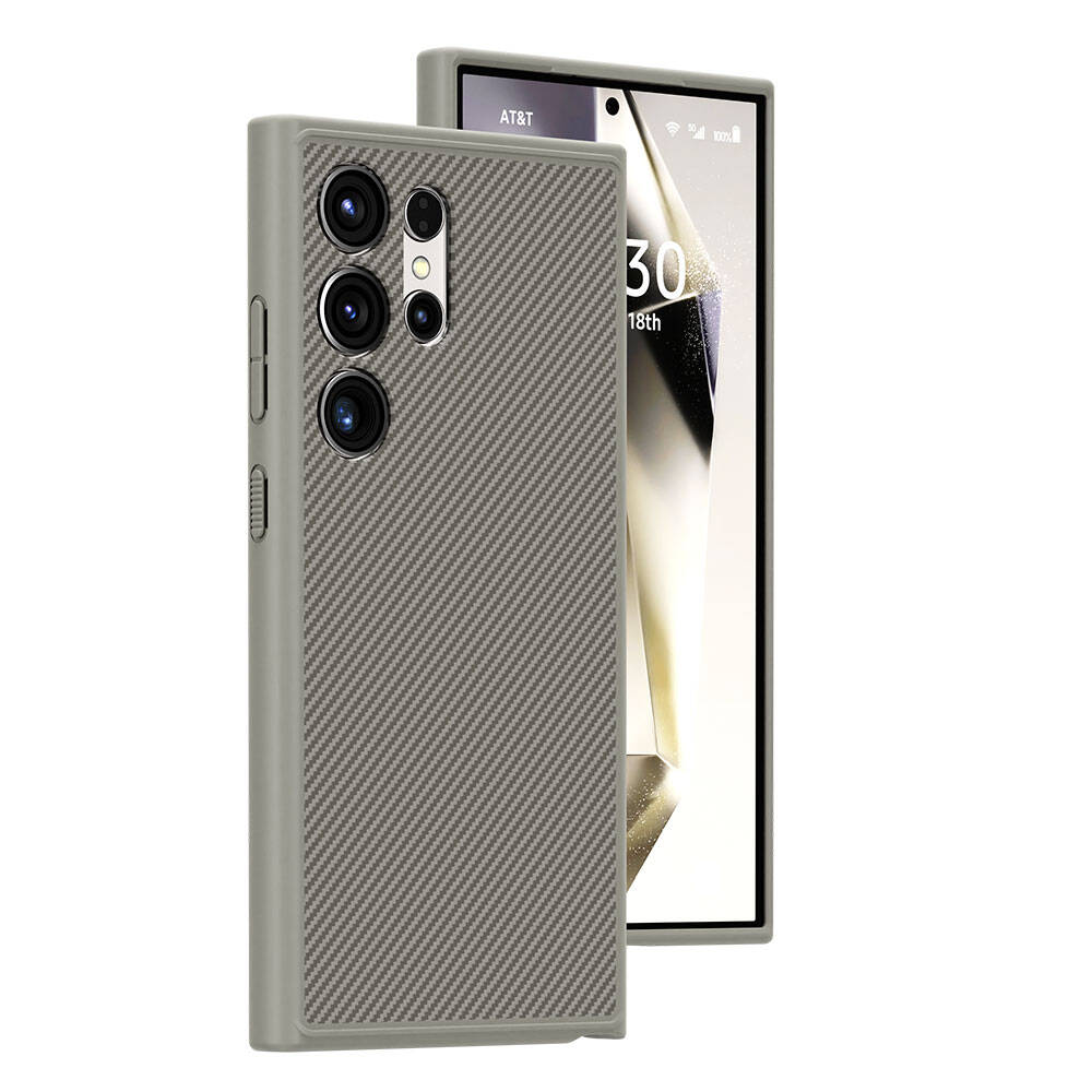 KNY Samsung Galaxy S24 Ultra Klf Magsafeli Karbon Fiber Grnml T-Karbon Kapak
