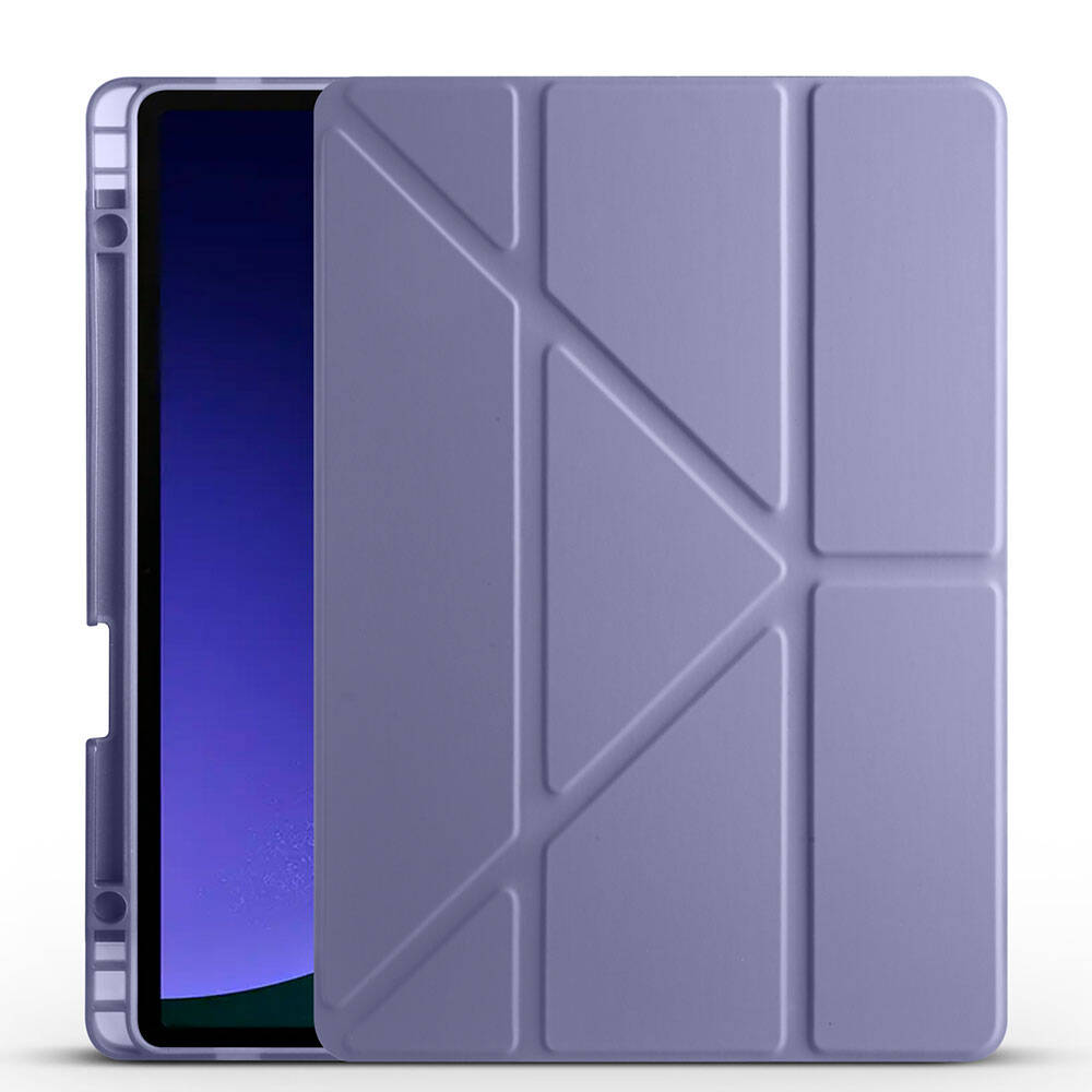 KNY Samsung Galaxy Tab S9 Ultra SM-X910 Klf Kalem Koymal Arkas Silikon Standl TriFolding Klf
