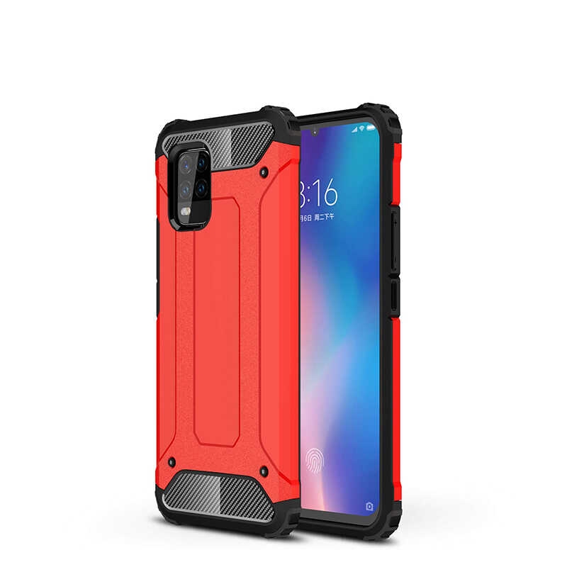 KNY Xiaomi Mi 10 Lite Klf ift Katmanl Armour Case
