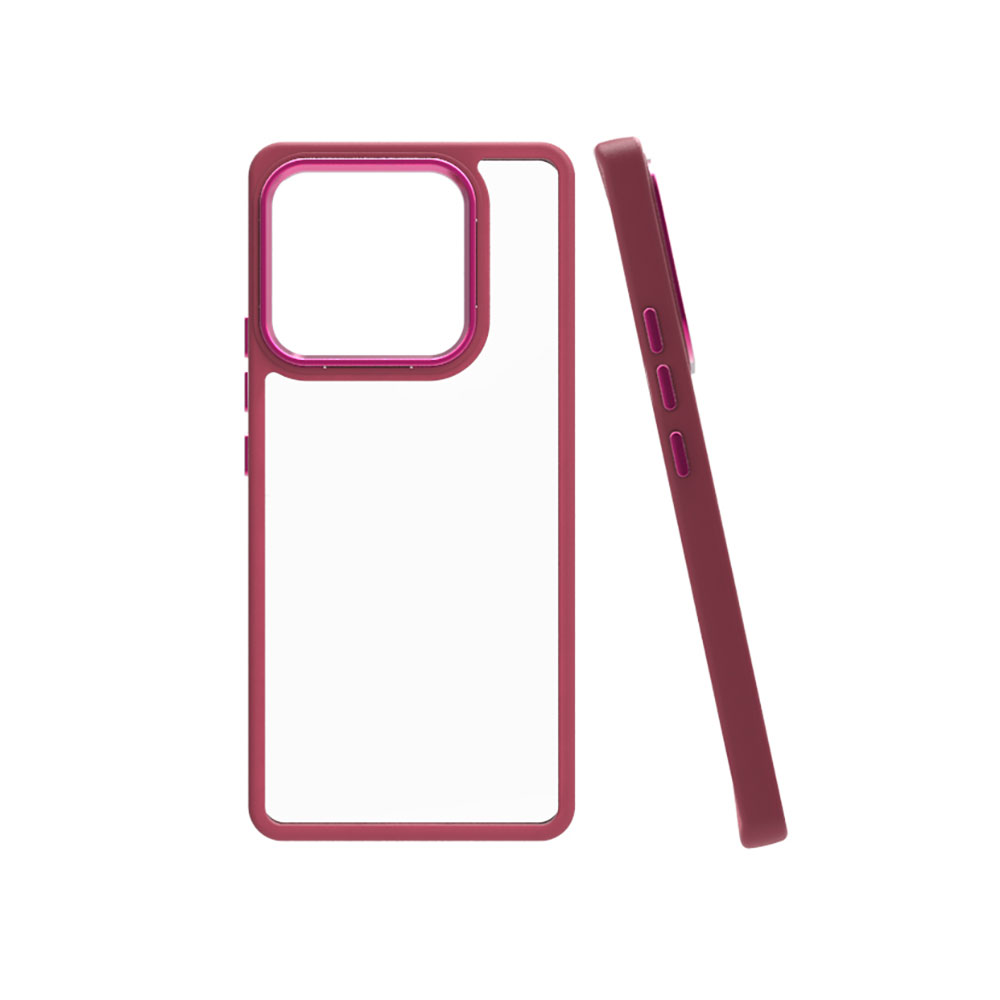 KNY Xiaomi Mi 13 Pro Kılıf Renkli Silikon Kenarlı Arkası Şeffaf Sert Flora Kapak