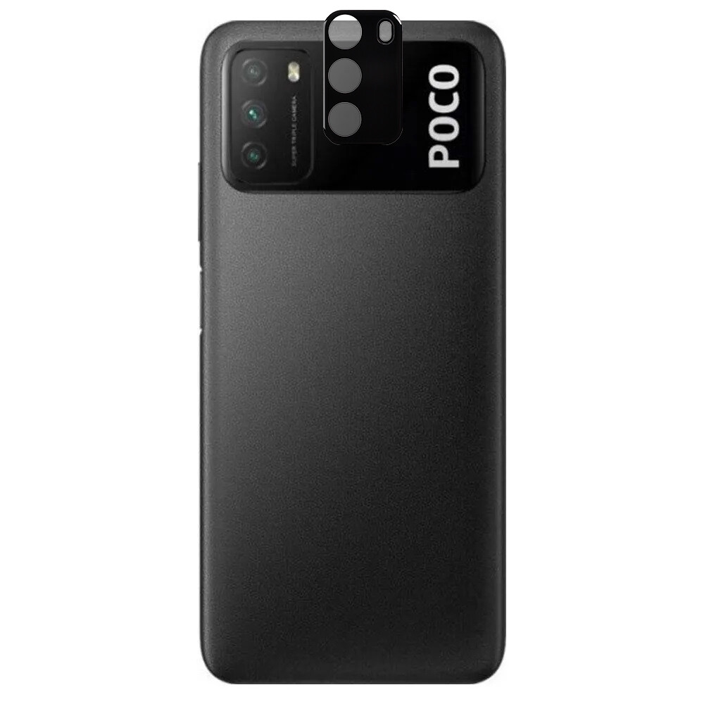 KNY Xiaomi Poco M3 İçin Full Yapışan 3D Kamera Cam Koruyucusu Siyah