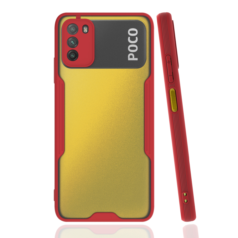 KNY Xiaomi Poco M3 Kılıf Renkli Kenarlı Kamera Korumalı Parfe Kapak