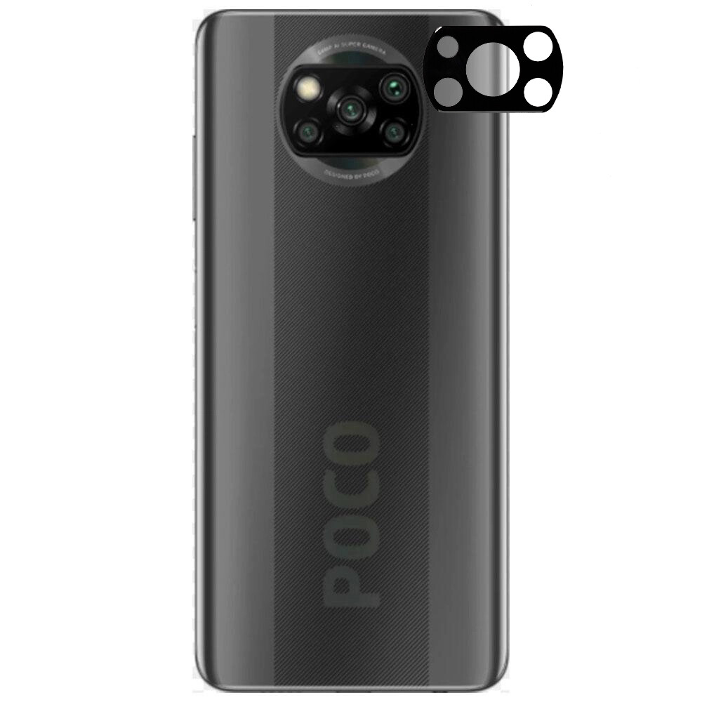 KNY Xiaomi Poco X3 in Full Yapan 3D Kamera Cam Koruyucusu Siyah