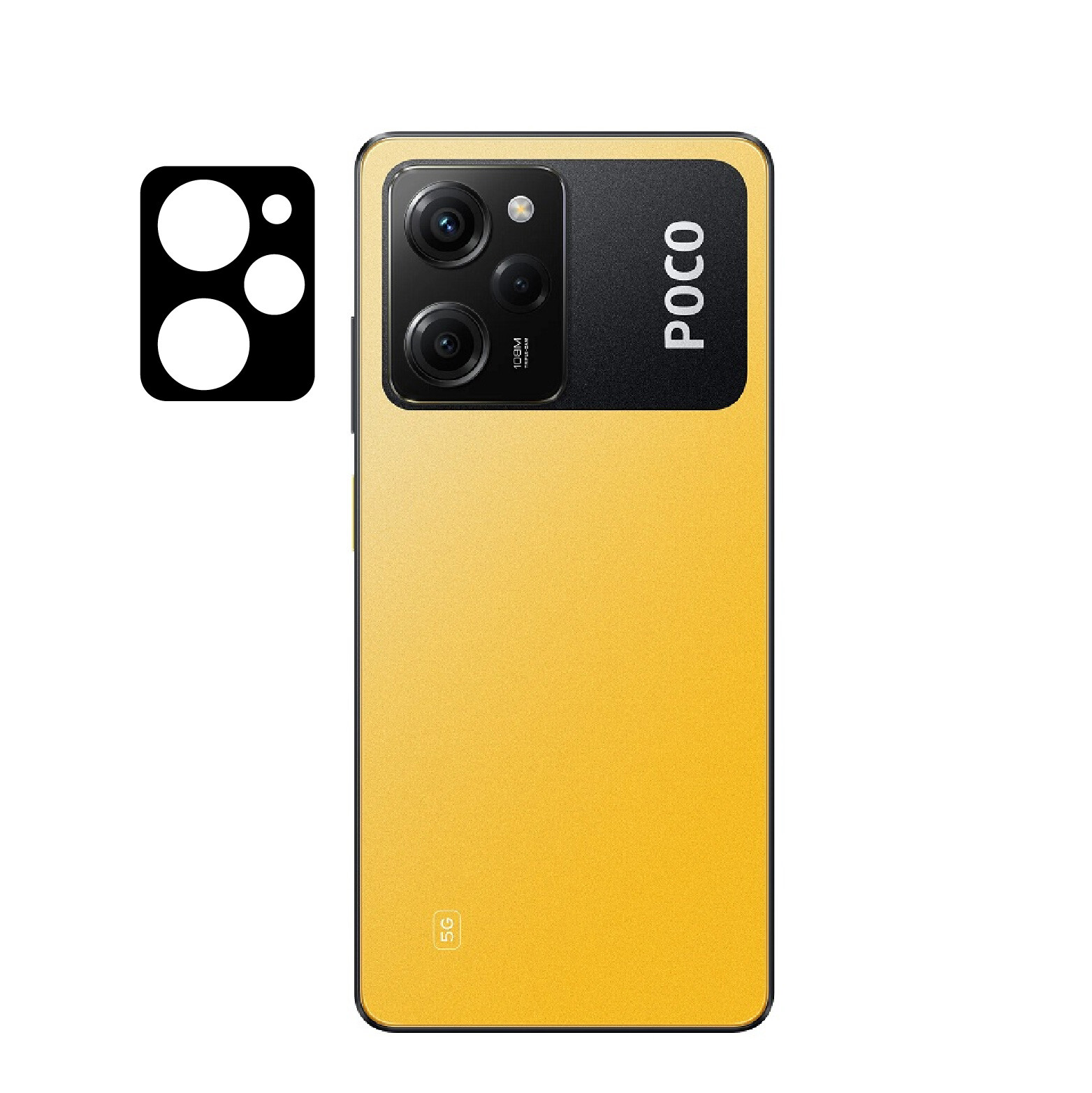KNY Xiaomi Poco X5 İçin 5D Full Kaplayan Kamera Koruyucu Cam Siyah