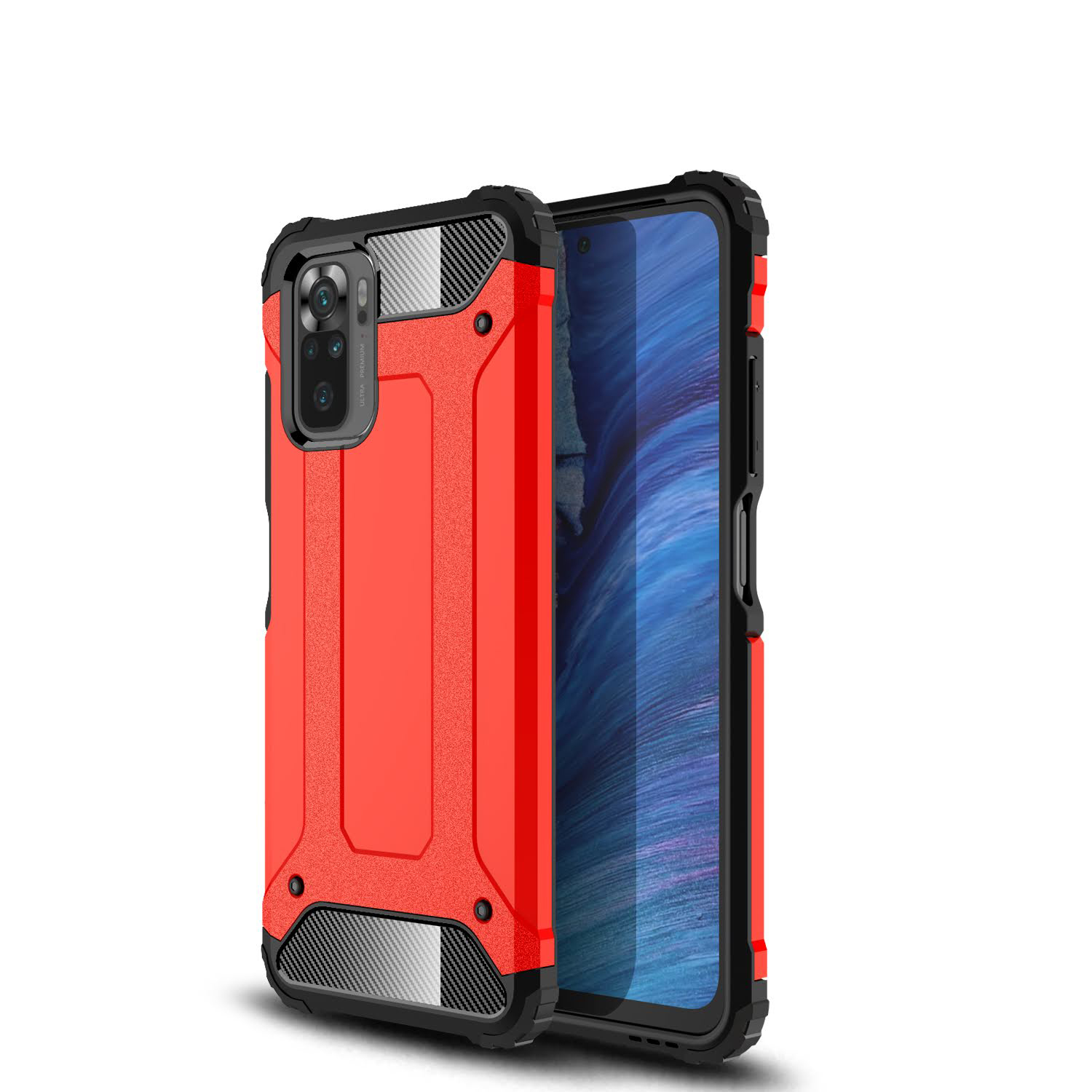 KNY Xiaomi Redmi Note 10S Klf Ultra Korumal ift Katmanl Armour Case