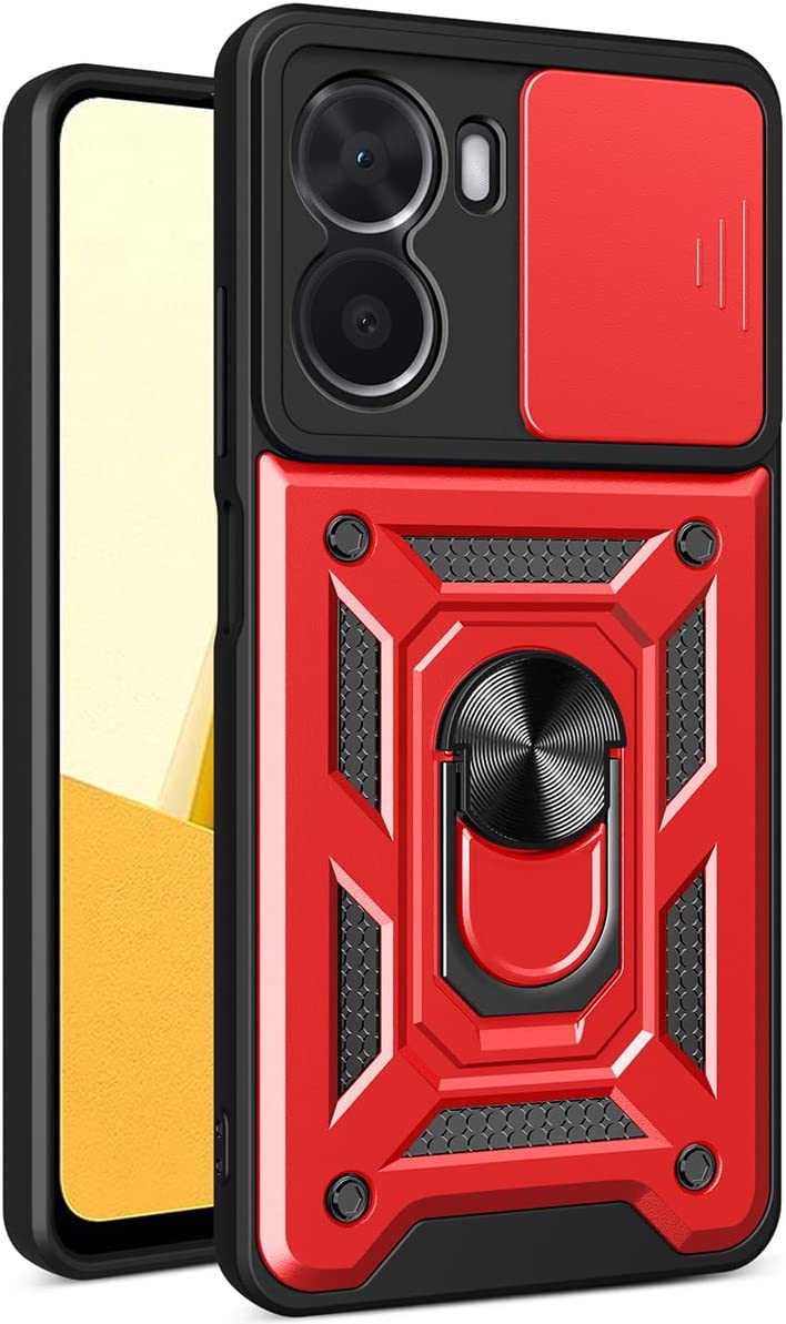 KNY Xiaomi Redmi Note 11E Kılıf Ultra Korumalı Yüzüklü Manyetik Sürgülü Vega Kapak