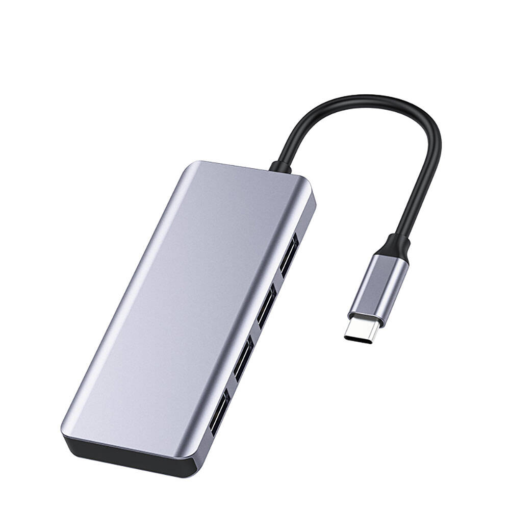 Recci RH06 Type-C to 4 USB3.0 + Micro Balant zellikli 5in1 USB oaltc Hub